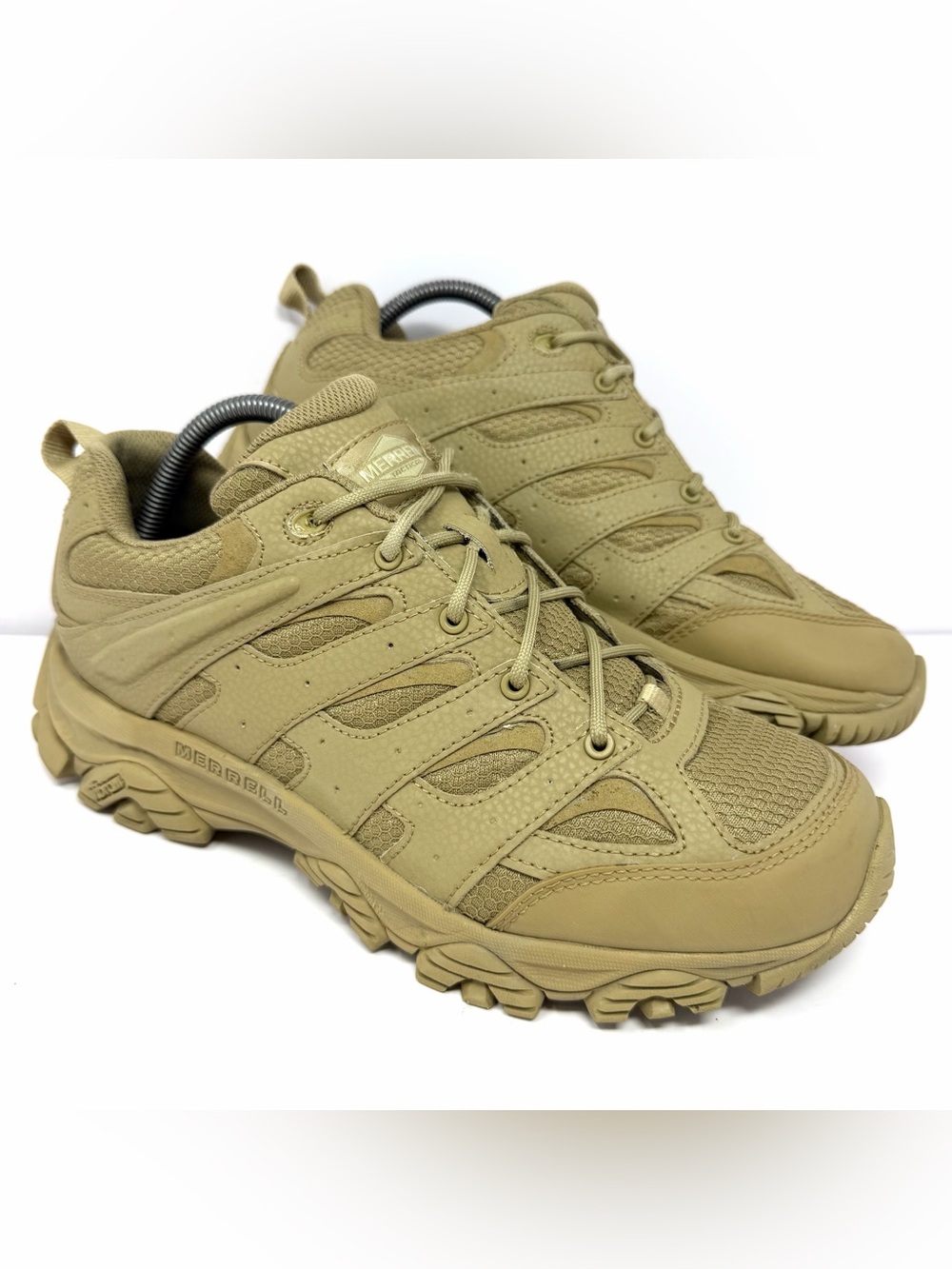 Merrell Men’s Moab 3 Tactical Low Shoe Boots Sz 9 Dark Coyote Brown Leather EUC